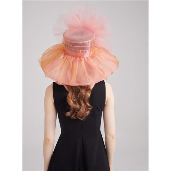 Women's Kentucky Derby Church Dress Hat 01-lightpink - Picture 7 of 7